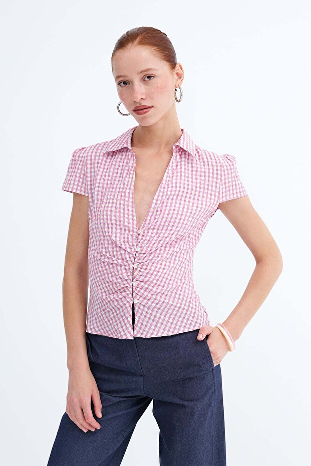 Buttoned Short Sleeve Shirt G8419