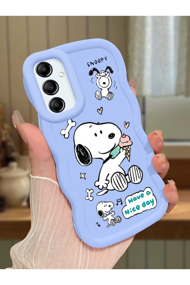 Samsung Galaxy A14 5g Compatible Case Camera Protector Blue Silicone Couple Phone Case Stripe Pattern