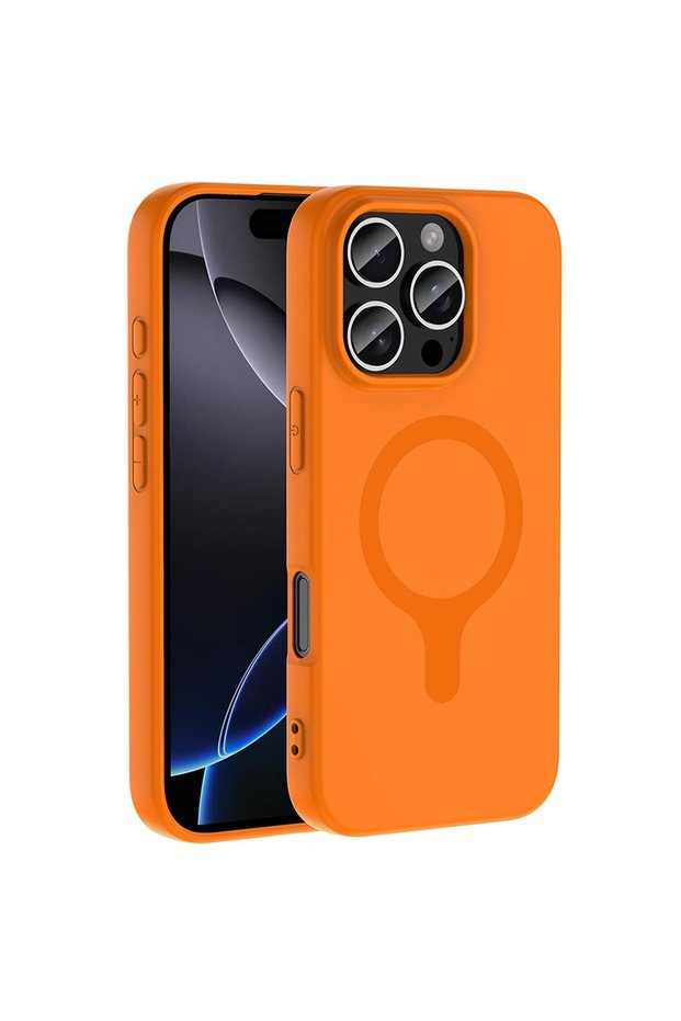 Apple iPhone 16 Pro Compatible Case Pastello Magsafe Orange