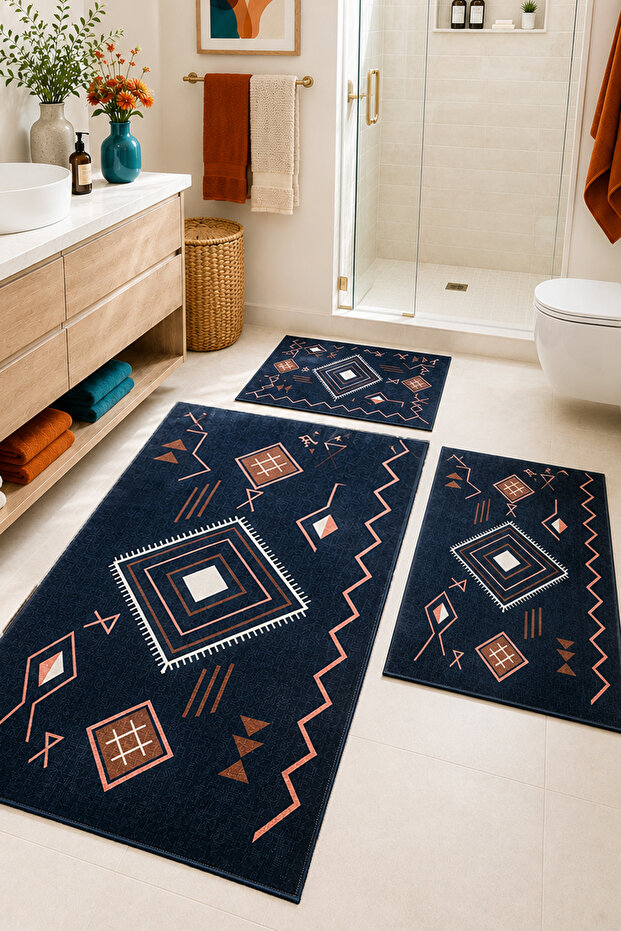 Kies 60X100 50X60 50X60 Non-Slip Base 3-Piece Bathroom Mat Set
