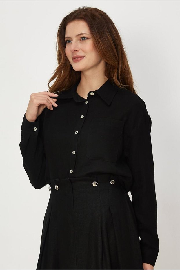 Shirt Collar Muslin Tunic 46739