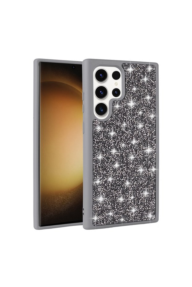 Galaxy S22 Ultra Case with Glitter Diamonds and Raised Camera Silicone Omsy