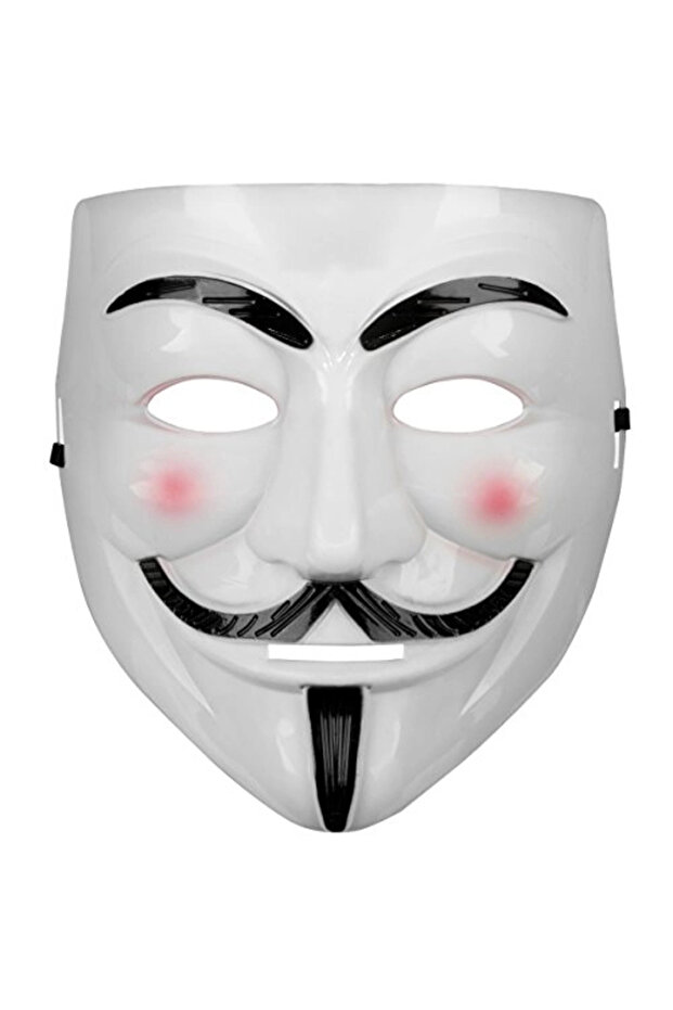 قناع V For Vendetta باللون الأبيض الوردي
