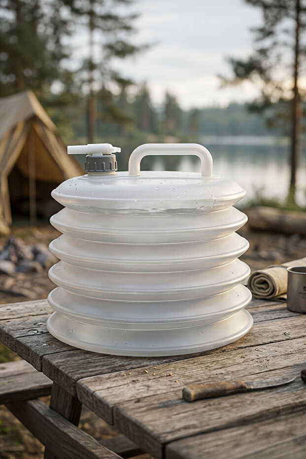 Accordion Foldable Camping Water Canister with Tap 10 Lt