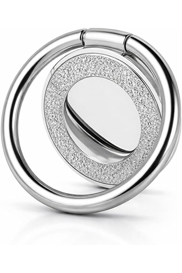 Silver 360° Rotating Metal Phone Ring Stand