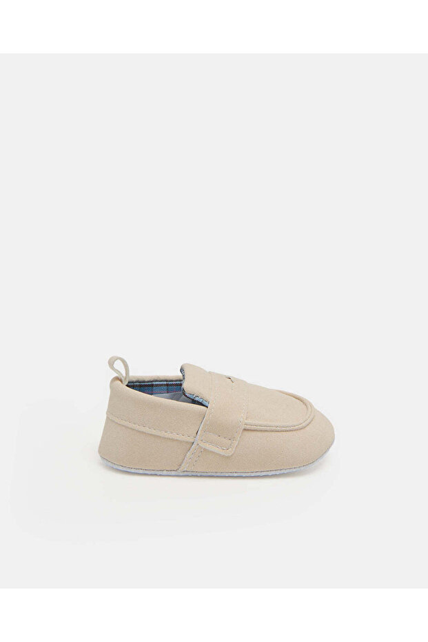 Baby Beige Moccasin Pram Shoes