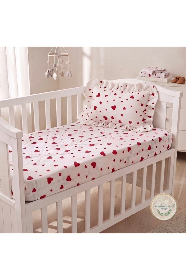 Anne Yani Park Crib Rubberized Sheet Muslim Fabric% Cotton