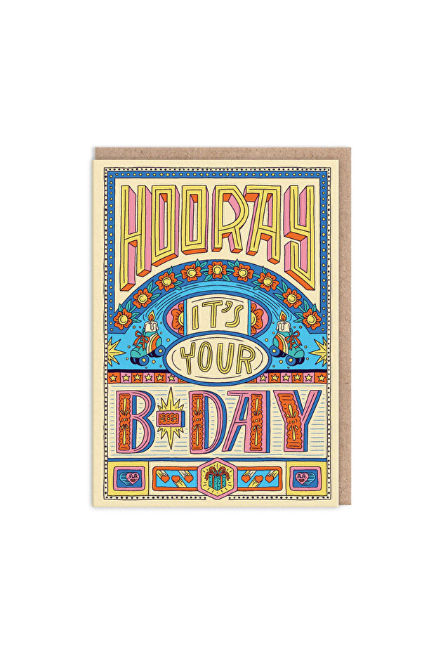 Frieda Ruh Design A6 Postcard Hooray It's Your Bday 9843