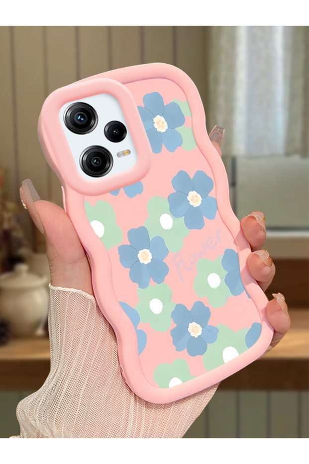 Redmi Note 12 Pro 5g Compatible Case Camera Protector Pink Silicone Couple Phone Case Floral Pattern