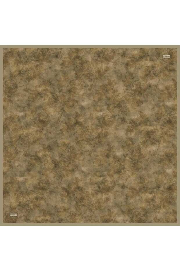 Khaki Vintage Floral Pattern Twill Silk Scarf
