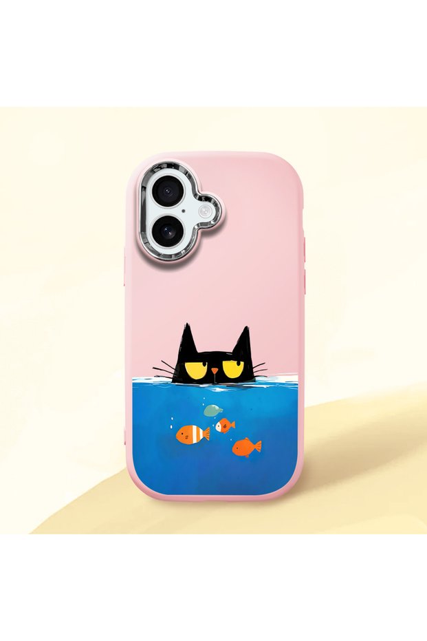 Pink Silicone Case with Shock-Absorbing Camera Protections, Compatible with iPhone 16