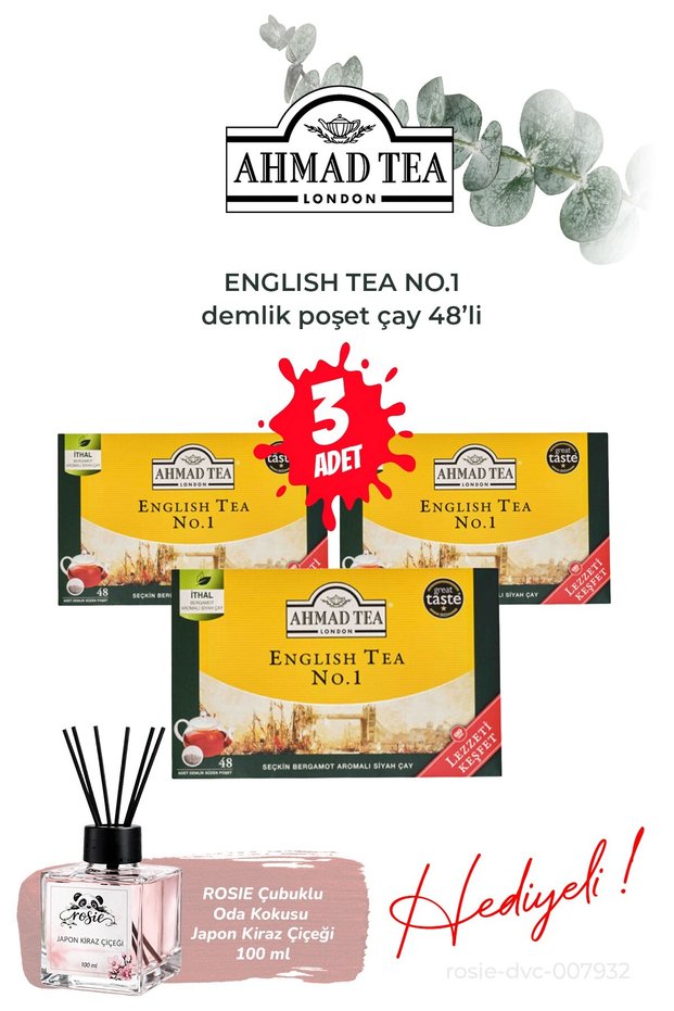 3 Packs of 48 English Tea No.1 Teapot Tea Bags and Room Fragrance