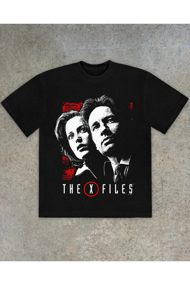 تي شيرت كبير الحجم مطبوع عليه X Files للجنسين
