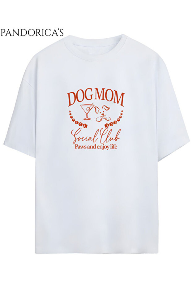 Dog Mom Written Printed Dog Moms Unisex Cotton T-Shirt
