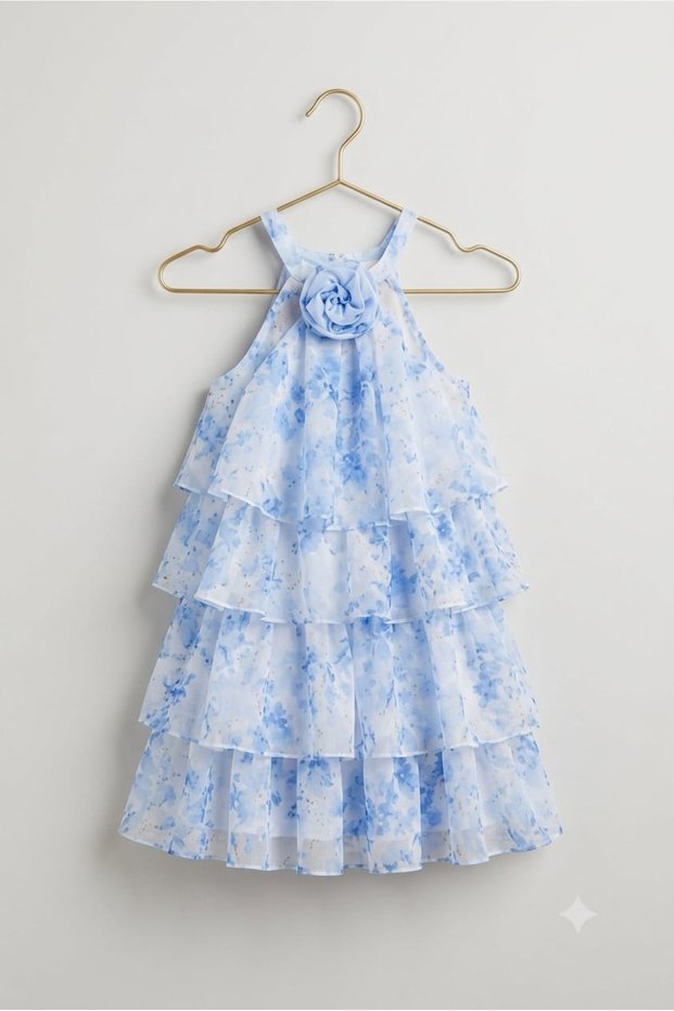 Girl's Strappy Tulle Dress + Bag Included | Stylish Princess Model Special Occasion Evening Dress