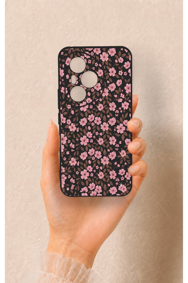 Honor 400 Pro Compatible Mini Pink Floral Pattern Silicone Case