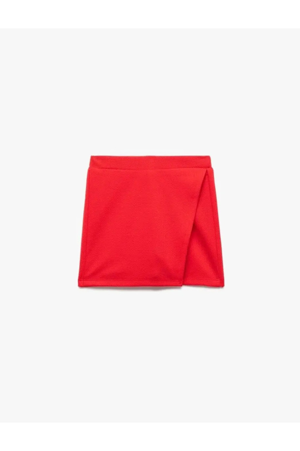 Elastic Waist Double Breasted Short Skirt
