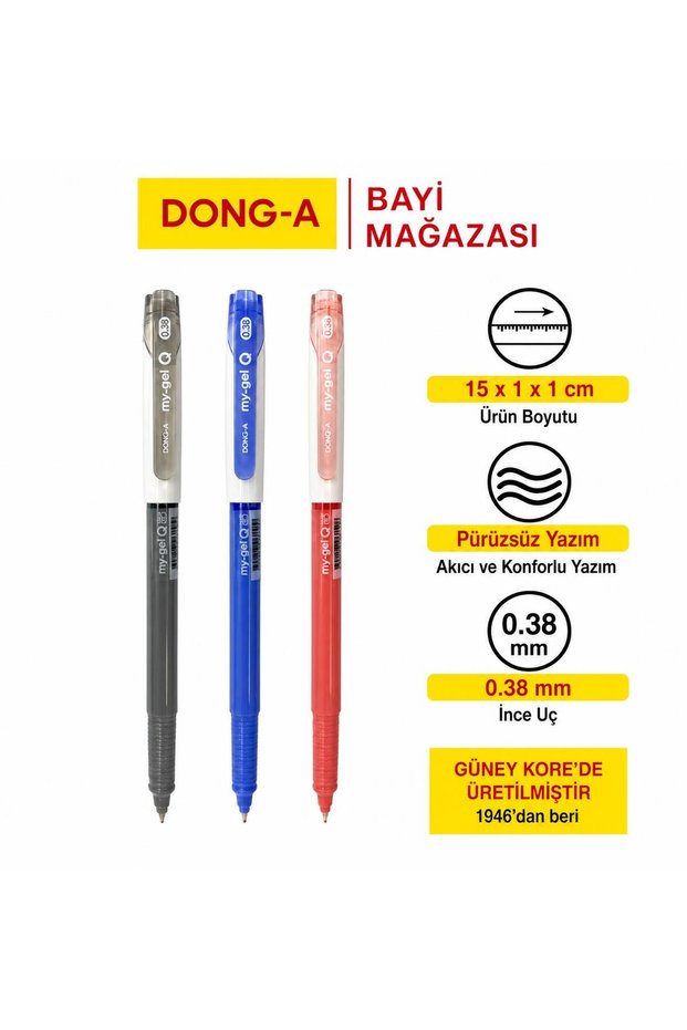 New My-Gel Q 0,38mm Gel Pen Perfect Writing Is with You Price Is for 3 Pieces