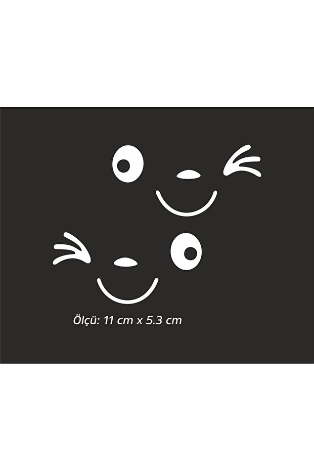 2-Pack Rear View Mirror Smiley Face Sticker for Vehicle, Car, Auto, Motorcycle, Helmet, Laptop, Glass Sticker 11X5.3 cm