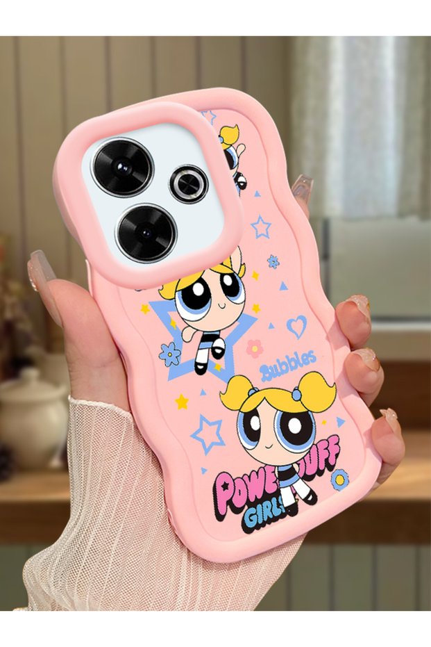 Redmi 13 4g Compatible Case Camera Protective Pink Silicone Couple Phone Case Cartoon Pattern