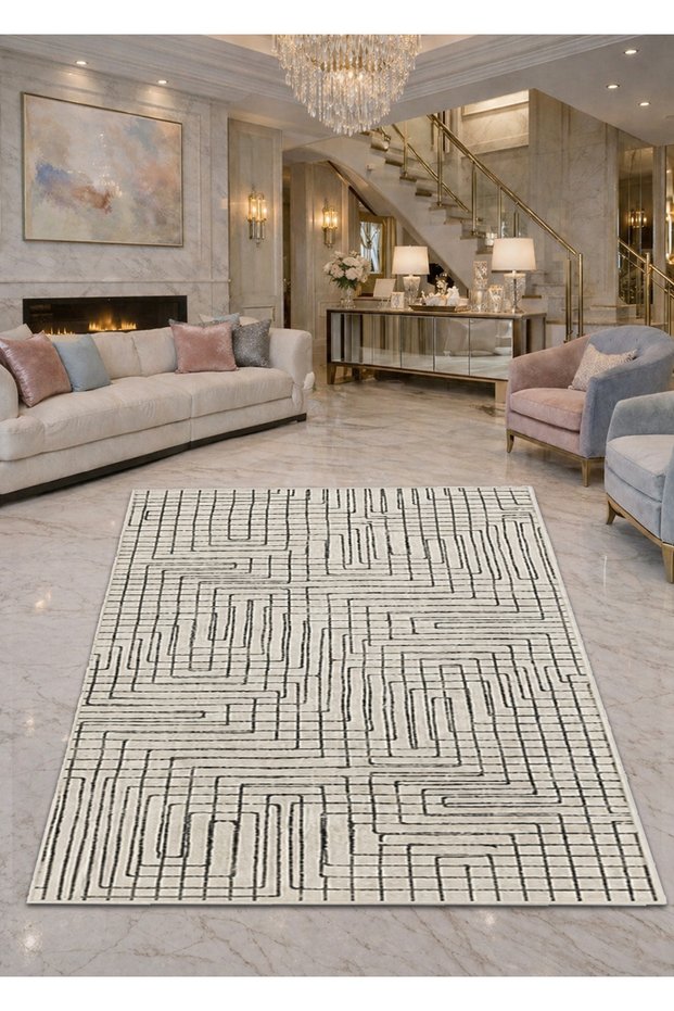Sdt Mixed Patterned Modern Woven Base Decorative Carpet Sdtamor1341