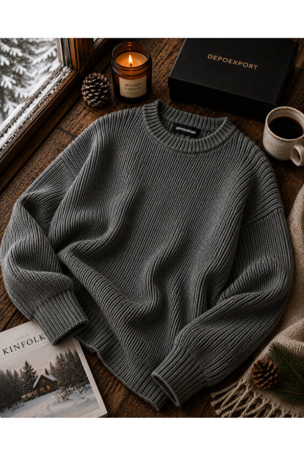 Women's Premium Oversize Crew Neck Soft Knit Sweater