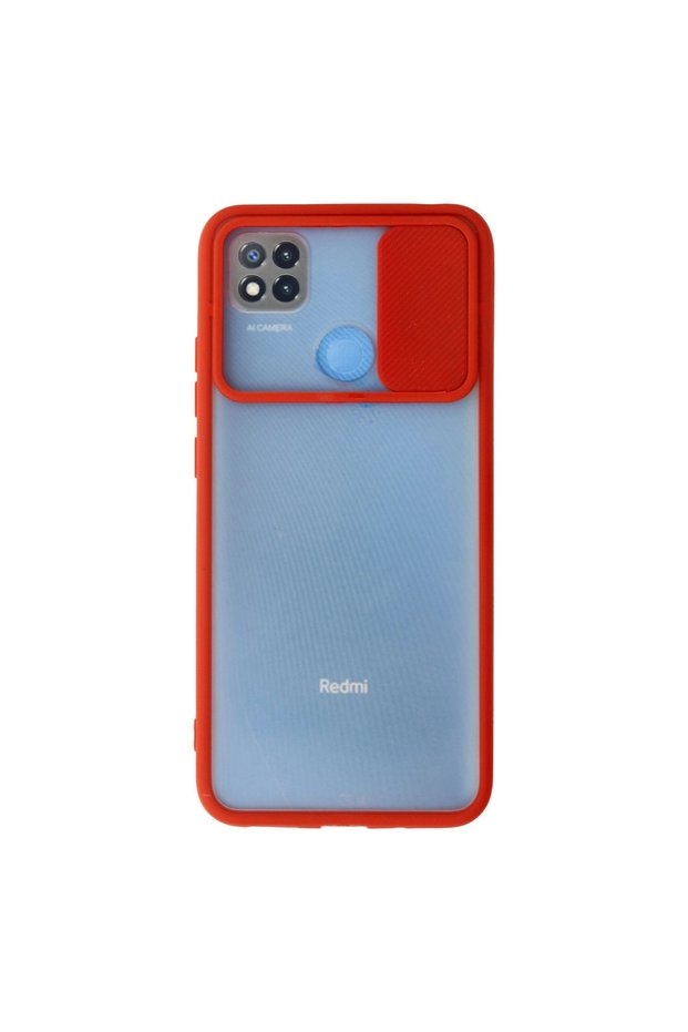 Xiaomi Redmi 9C Case Palm Frosted Camera Sliding Silicone - Red
