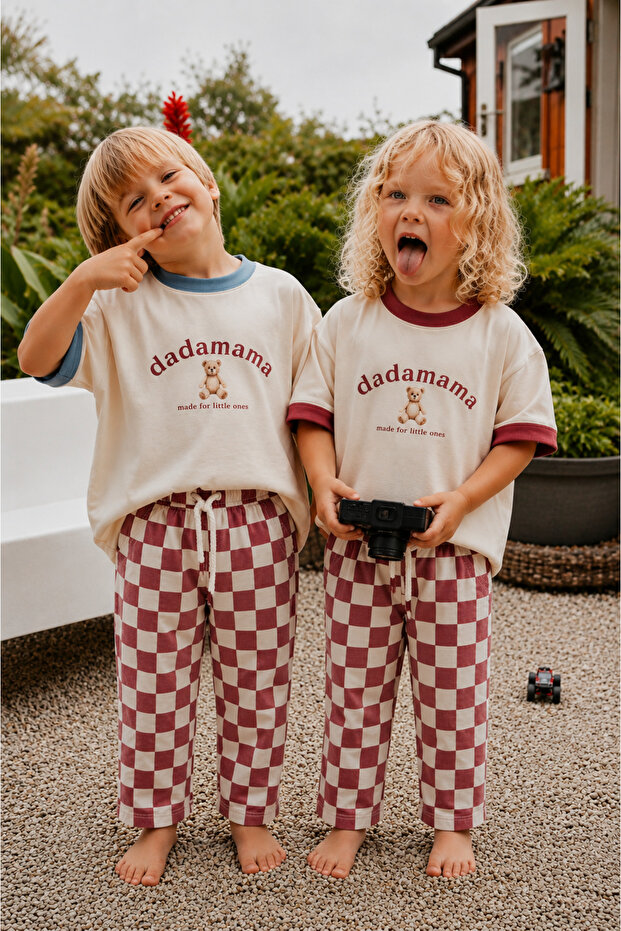 Boy's Cotton Raw Denim Printed Pants, + Diaper Bag