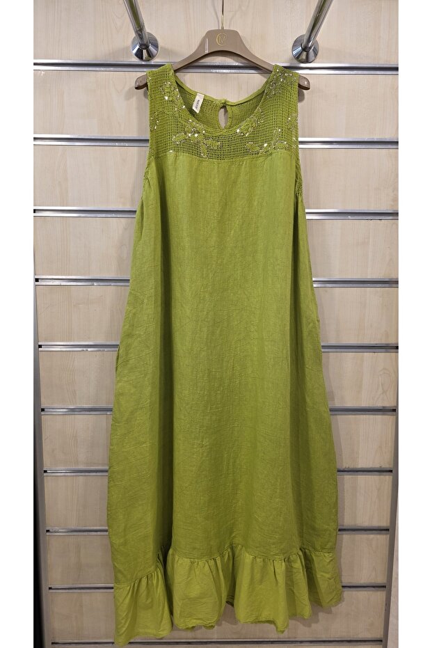 Italian Sleeveless Linen Dress