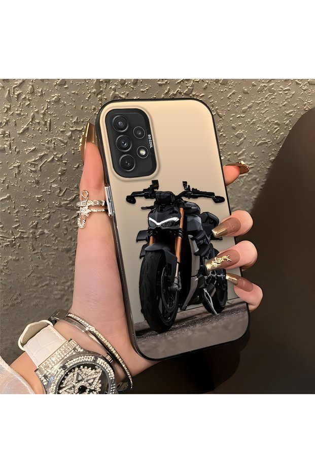 Samsung Galaxy A72 Compatible Cool Sport Motorbike Printed Matte Quality Soft Silicone Case