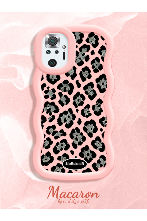 Redmi Note 10 Pro Compatible Wavy Frame Leopard Print High Quality Silicone Phone Case