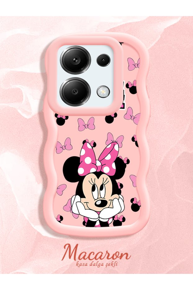 Redmi Note 13 Pro 4g Compatible Wavy Frame Mouse Cartoon Patterned Quality Silicone Phone Case