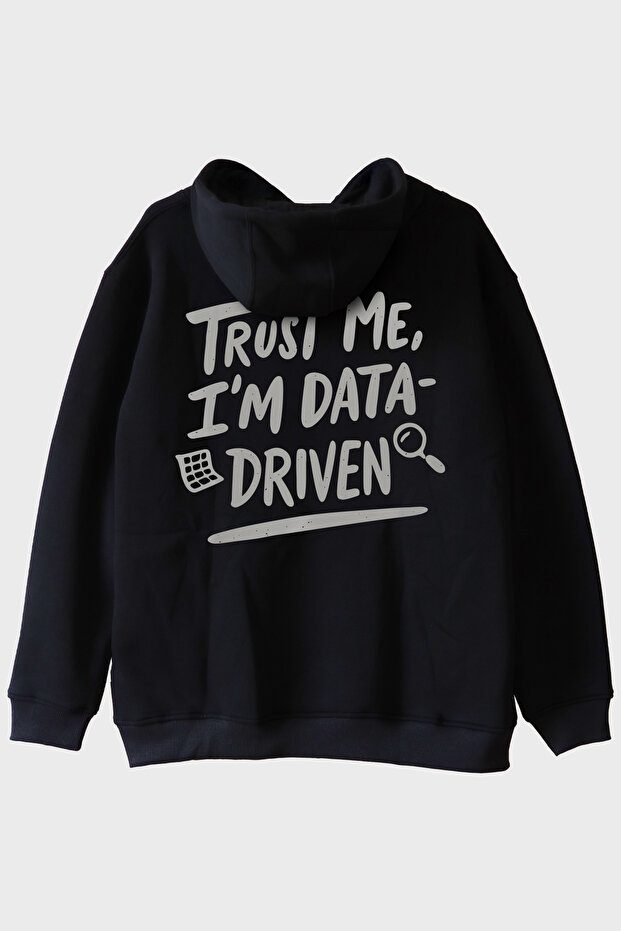 Minimalist'I'M Data-Driven' Black Hoodie Special for Data Analysis Enthusiasts
