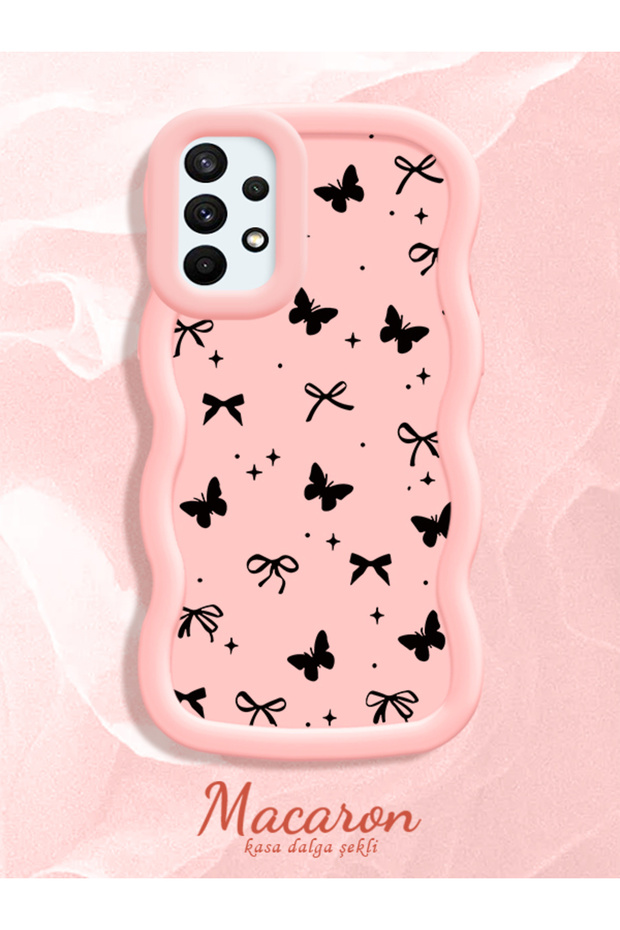 Samsung Galaxy A73 Compatible Thin Butterfly Bow Printed Soft Structure Daily Use Phone Case
