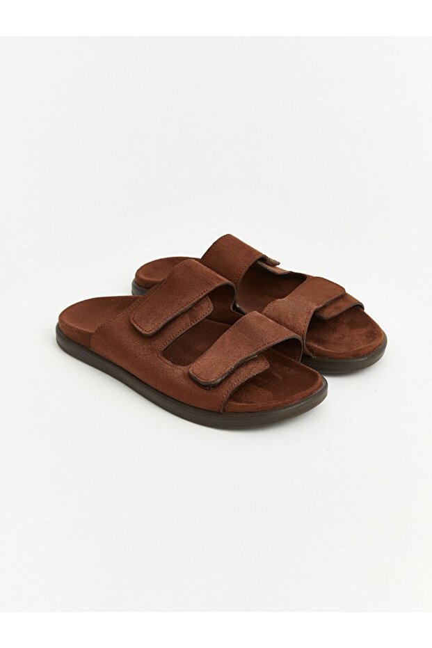 Lcw Steps Brown Suede Look Men's Slippers
