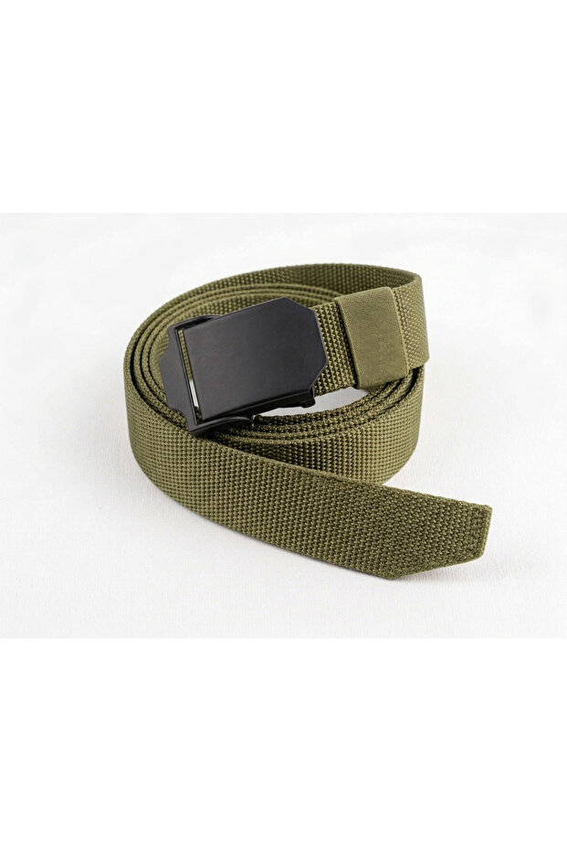 Stylish Covered Non-Slip Belt with Metal Buckle - Khaki