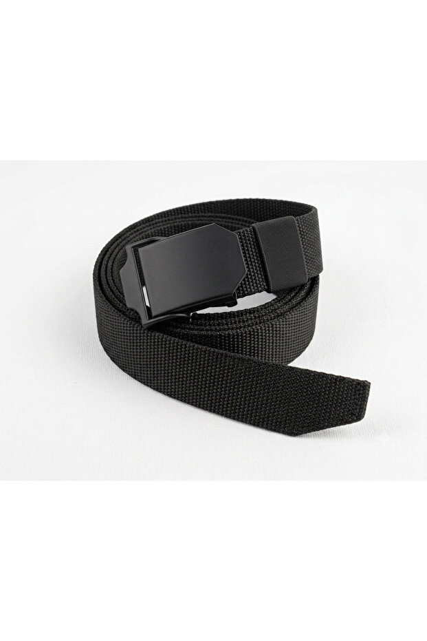 Stylish Covered Non-Slip Belt with Metal Buckle - Black