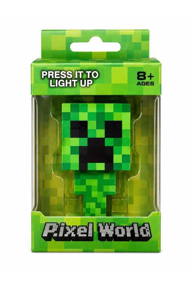 بكسل وورلد - مجسم كريبر المضيء (Pixel World - Light-up Creeper Figure)