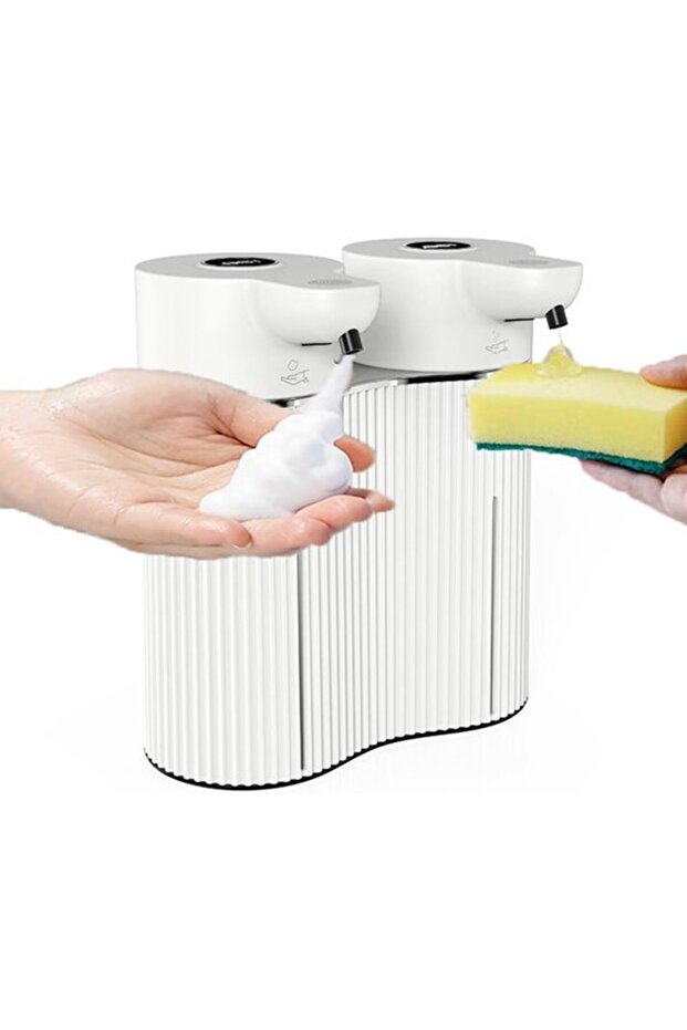 Double Touchless Automatic Foaming Liquid Soap Dispenser - 4 Levels Adjustable - For Bathroom Kitchen Office Hotel - Dishwashing Liquid