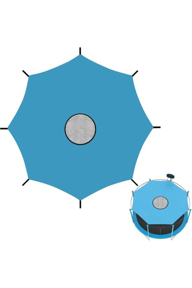305cm Trampoline Sunshade Canopy Cover for 8 Bars, UV-Resistant Water-Proof Trampoline Trampoline Roof Net Tent Shelter Protector