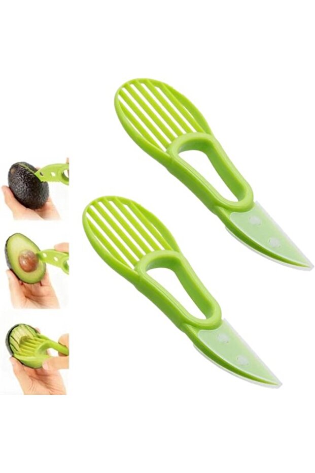 4-Piece Avocado Slicer – Avocados for Pureeing, Pitting, and Making Guacamole (Green)