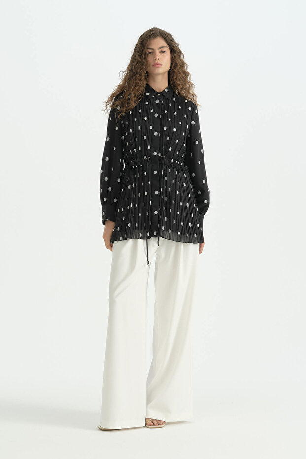 Beli Gathered Polka Dot Tunic - Polka Dot