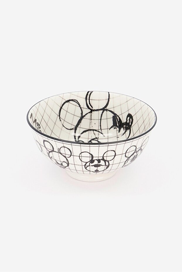 Mickey Mouse Sketch Bowl, Beige and Black