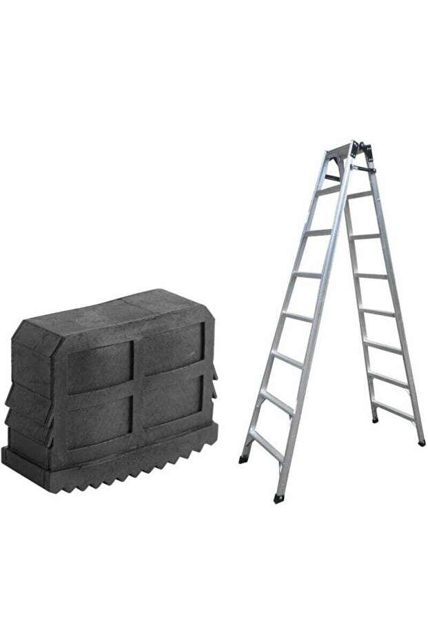2-pack universal rubber stair mats, anti-slip ladder mats, replacement ladder mats, durable safety mats, black.