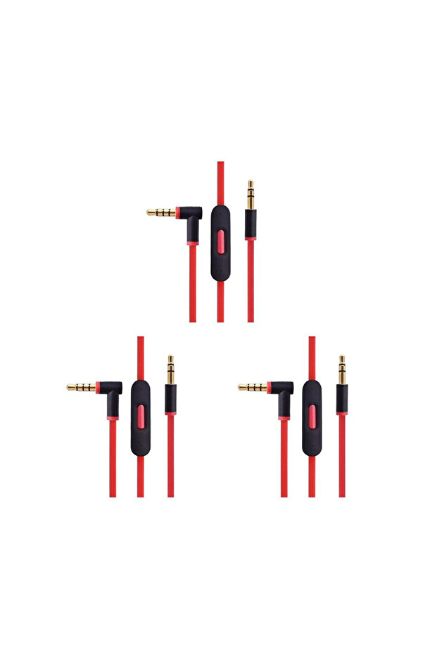 Replacement Headphone Audio Cables for Dr. Dre 3-Pack with In-Line Controls Microphone for Professional Headphones