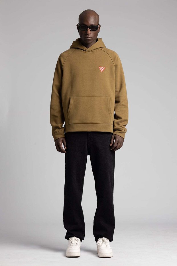 Minimal Nakış Detaylı Kapüşonlu Sweatshirt