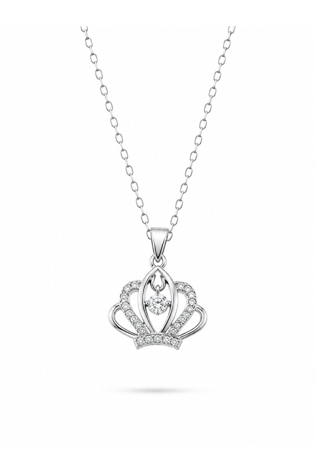 316L Steel Chain Silver Color Crown Model Necklace