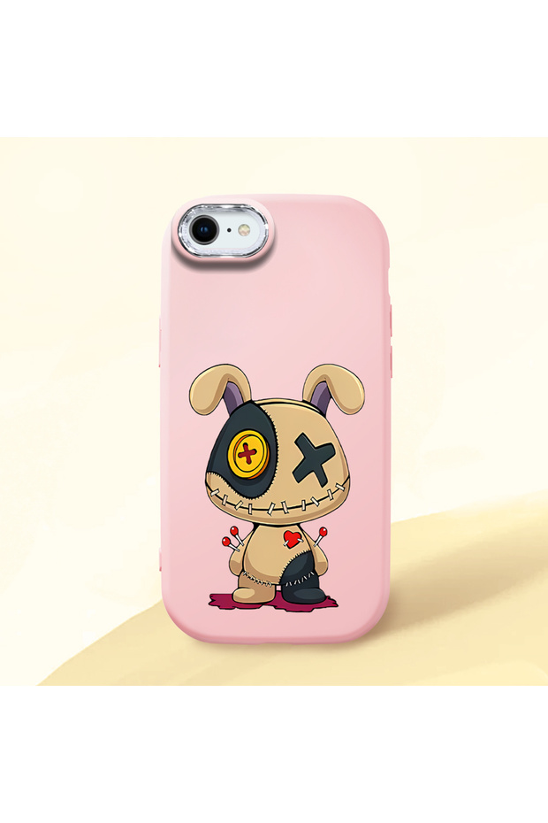 iPhone 7 Compatible Case Camera Protector Pink Silicone Couple Phone Case Character Patterned