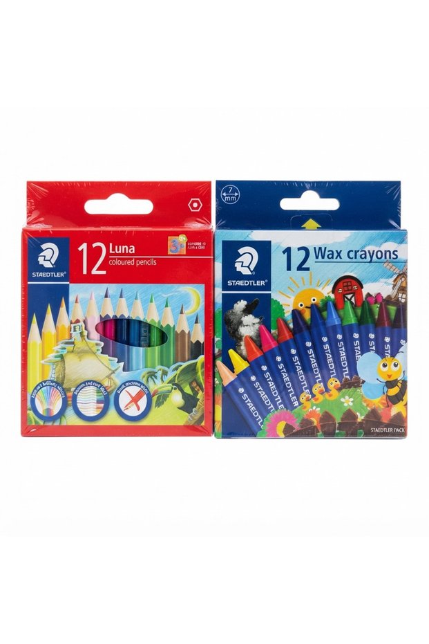 Luna Art Set – Fibre Tip Pens, Coloured Pencils & Wax Crayons (Set of 3)