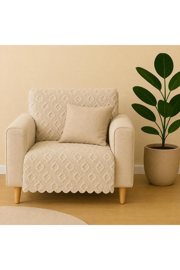 Single Sofa Cover 110X175 cm | 3-Seat Sofa Seat Cover | Chenille Jacquard Non-Slip Washable Sofa Throw Sofa Bed Cover